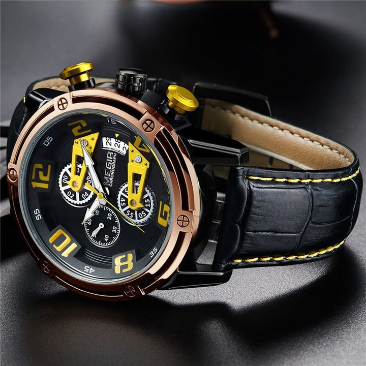 Men's Glow-in-the-Dark Quartz Chronograph Watch