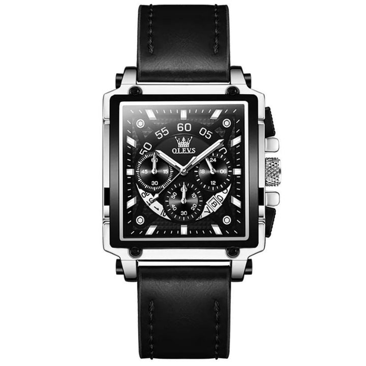 Stylish Square Dial Chronograph Timepiece