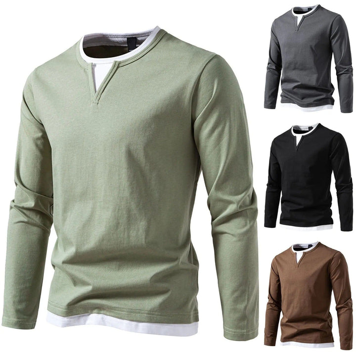 Damien | Men's Sweater in Shirt Style