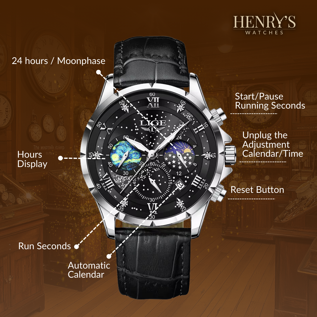 Stylish Moonphase Timepiece