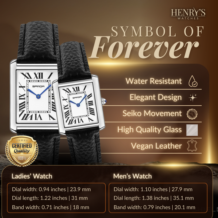Chic Square Dial Couple Watches