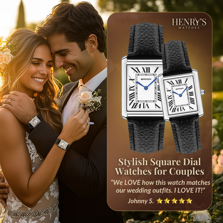 Chic Square Dial Couple Watches