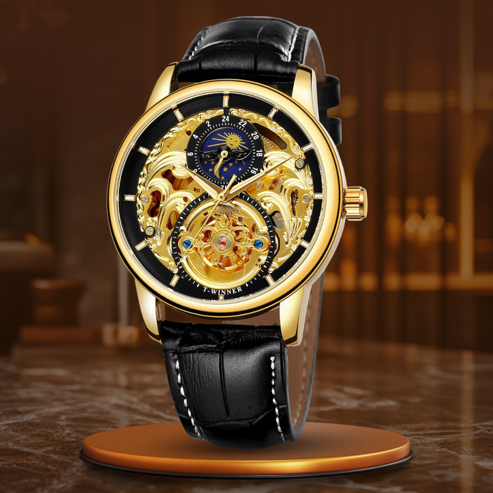 Automatic Skeleton Watch with Moon Phase Display