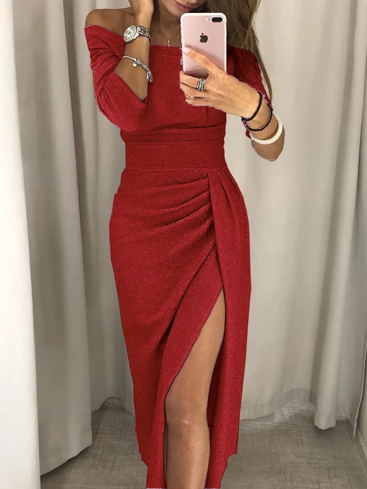 Celeste - Elegant Slit Glam Dress