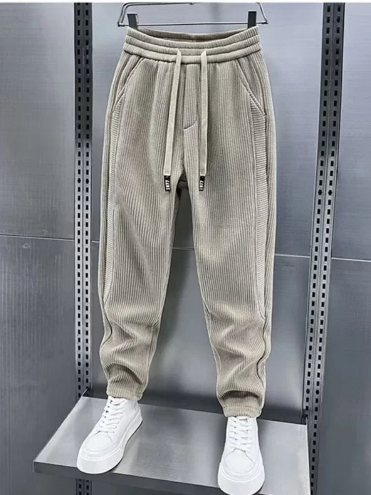 Chic Ribbed Fashion Pants