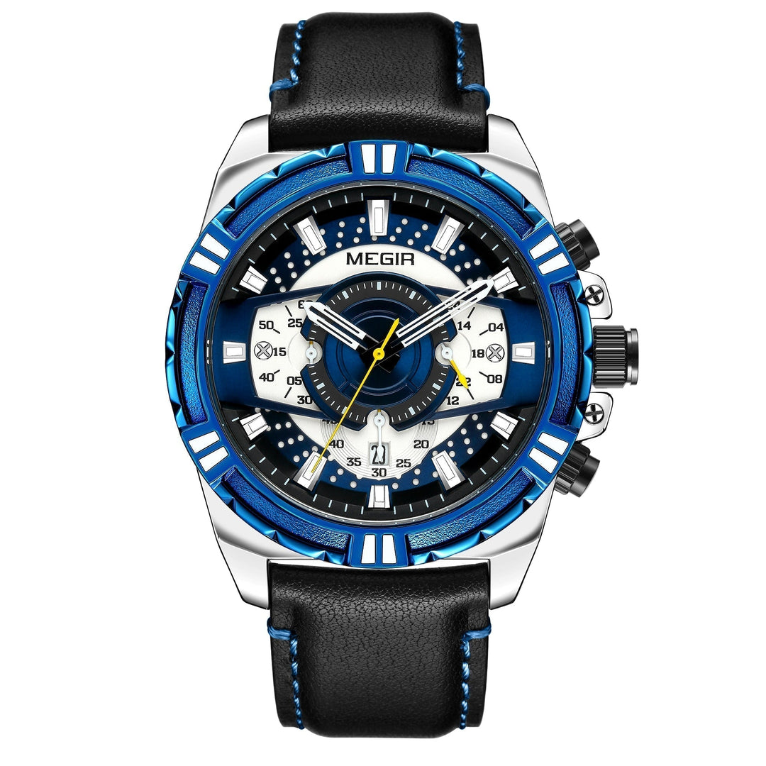 Premium Quartz Chronograph Military-Style Leather Watch
